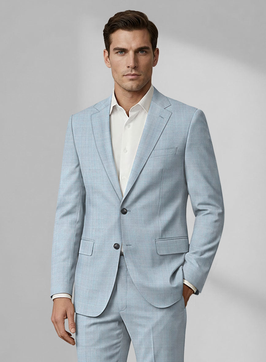 Loro Piana Zelander Light Blue Wool Suit - StudioSuits