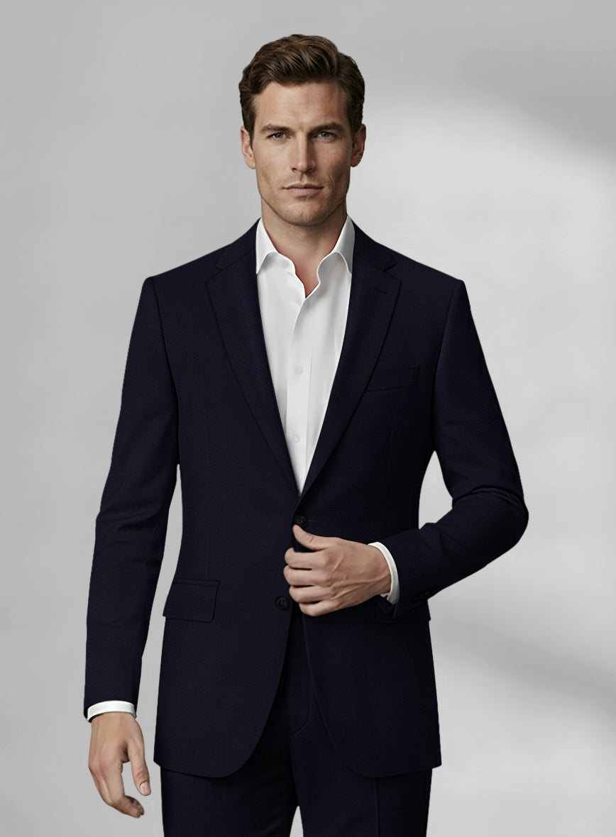 Loro Piana Zelander Navy Blue Wool Suit - StudioSuits