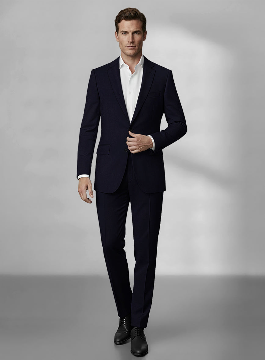 Loro Piana Zelander Navy Blue Wool Suit - StudioSuits