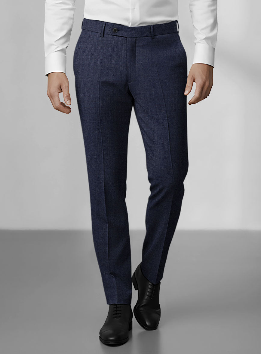 Loro Piana Zelander Steel Blue Wool Pants - StudioSuits