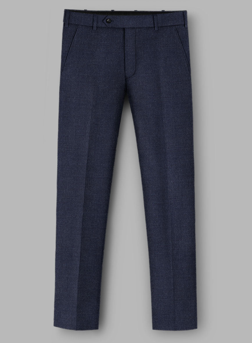 Loro Piana Zelander Steel Blue Wool Pants - StudioSuits