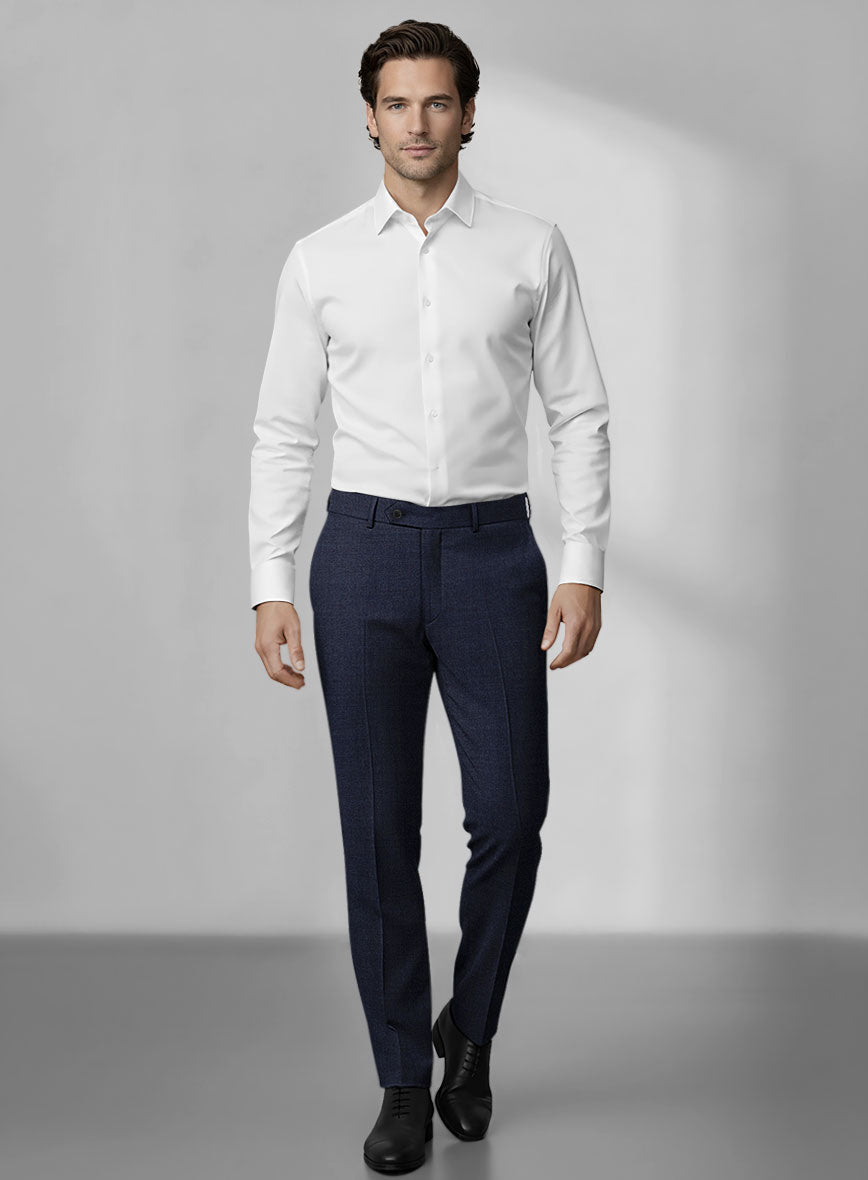 Loro Piana Zelander Steel Blue Wool Pants - StudioSuits