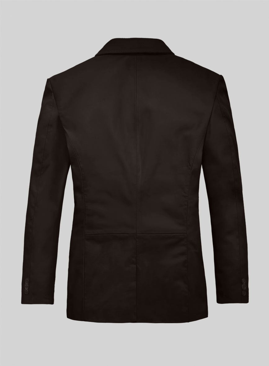 Louis Brown Lambskin Leather Blazer - StudioSuits