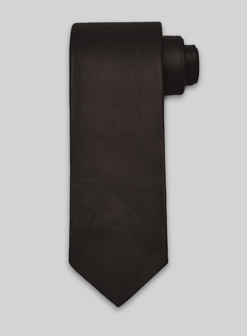 Louis Brown Lambskin Leather Tie - StudioSuits