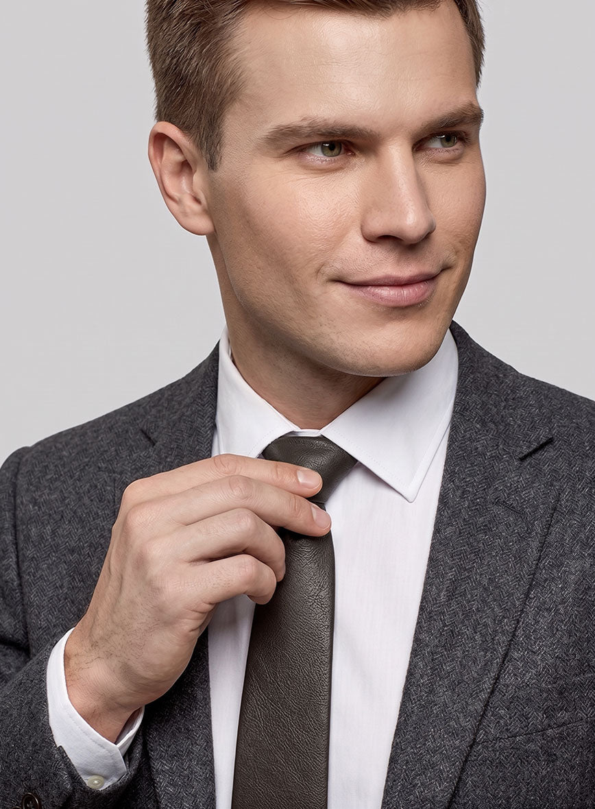 Louis Brown Lambskin Leather Tie - StudioSuits