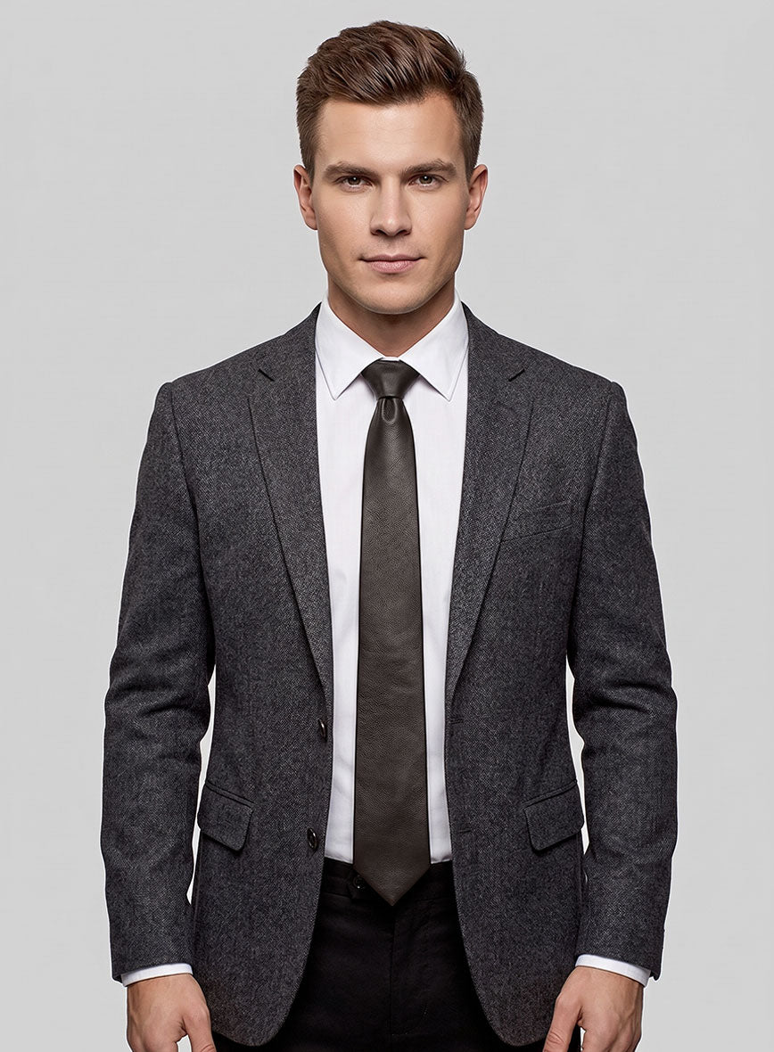 Louis Brown Lambskin Leather Tie - StudioSuits