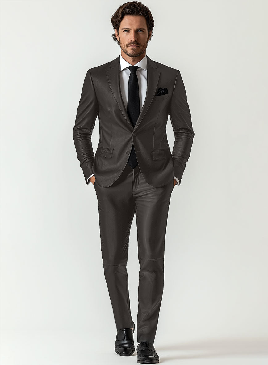 Louis Brown Leather Suit - StudioSuits