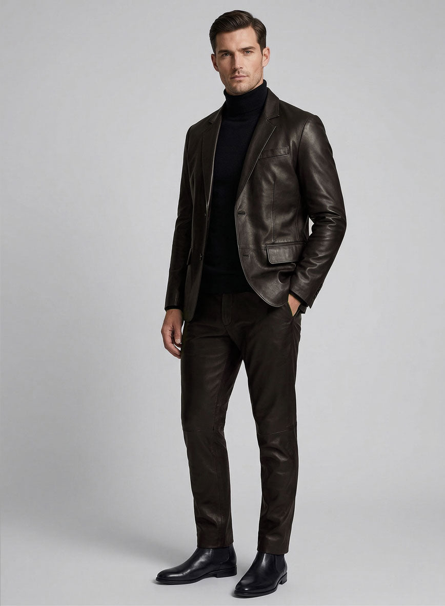 Louis Brown Leather Suit - StudioSuits