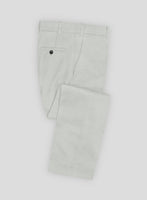 Light Gray Feather Cotton Canvas Stretch Pants - StudioSuits