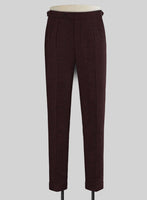Light Weight Melange Wine Highland Tweed Trousers - StudioSuits