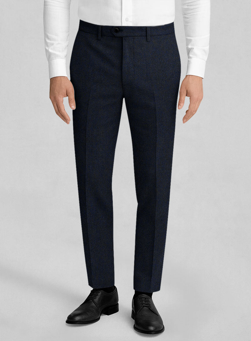 Light Weight Melange Dark Blue Tweed Suit - StudioSuits