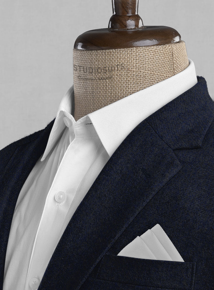 Light Weight Melange Dark Blue Tweed Suit - StudioSuits