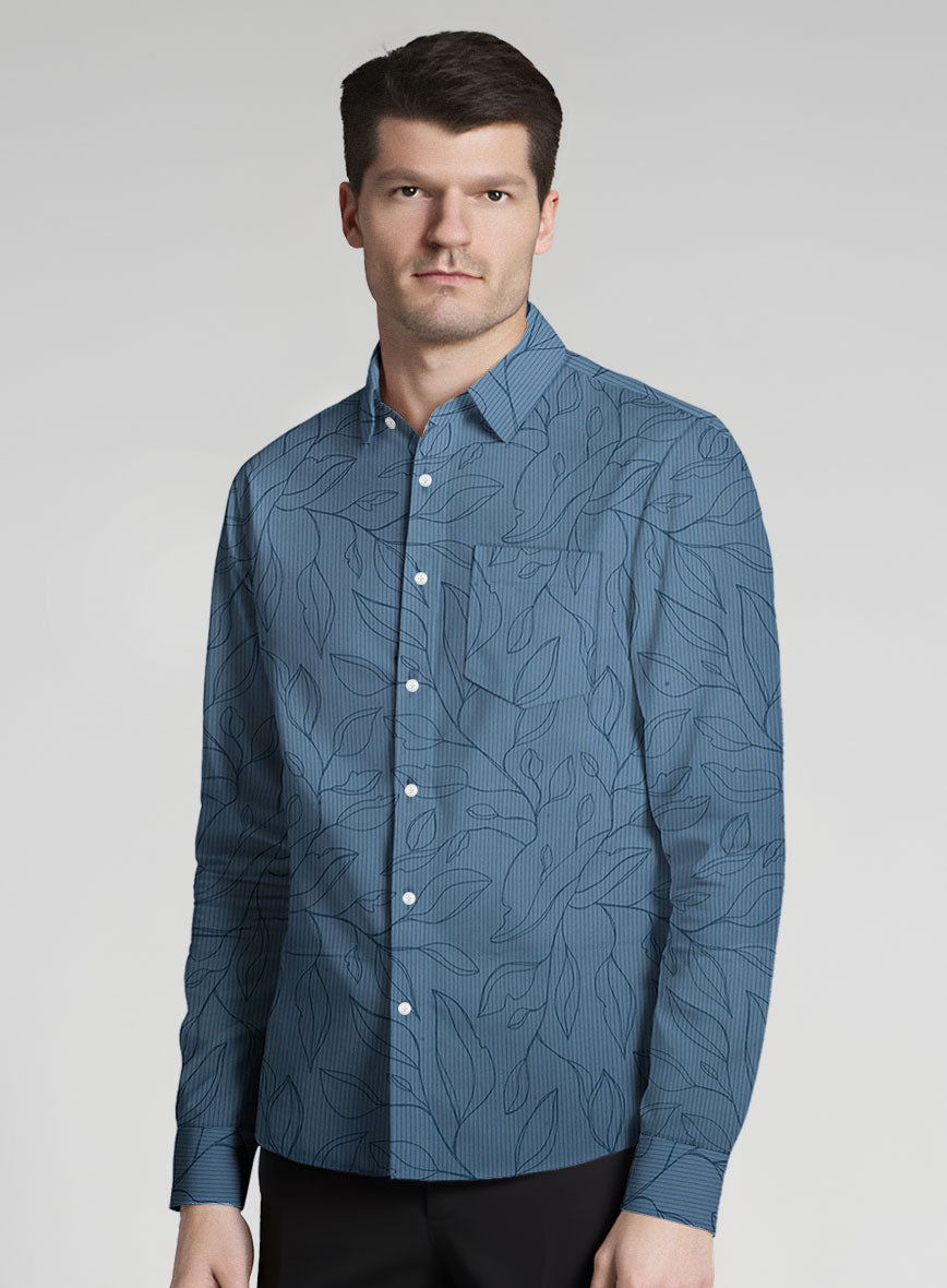 Lunar Leaf Cotton Lycra Shirt - StudioSuits