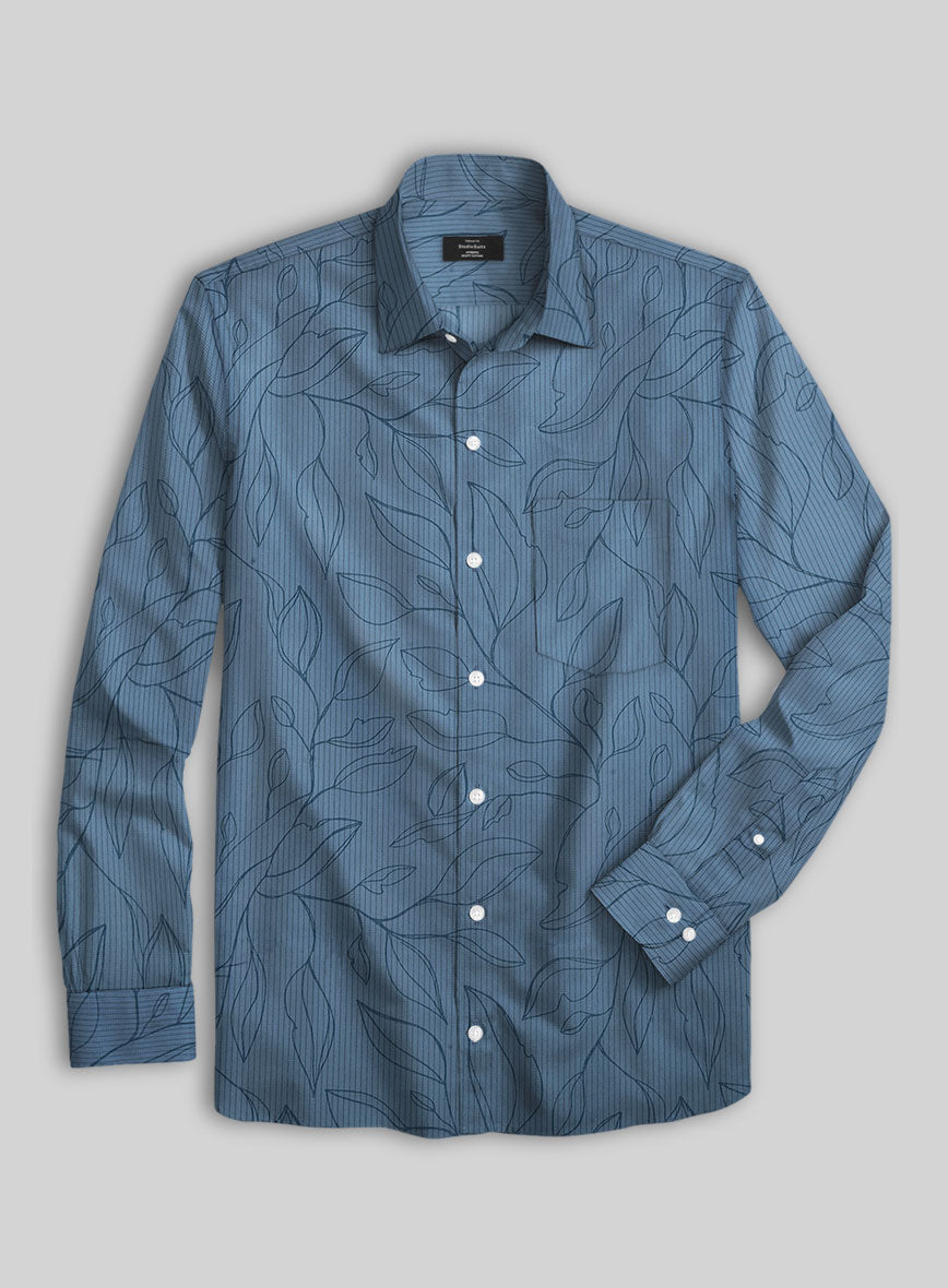 Lunar Leaf Cotton Lycra Shirt - StudioSuits