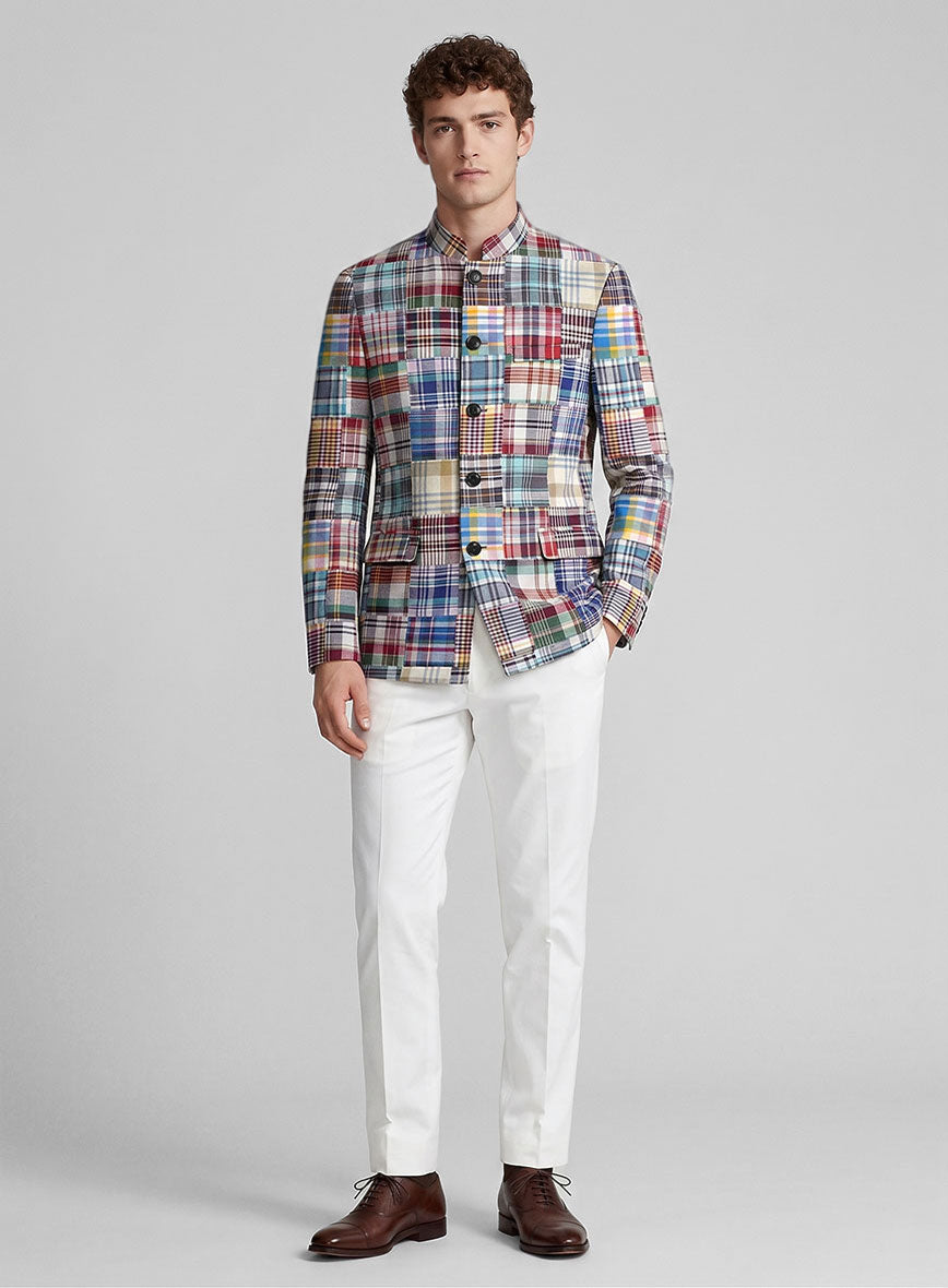 Madras Patchwork Nehru Jacket - StudioSuits