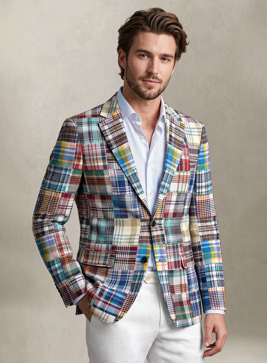 Madras Patchwork Combination Suit - StudioSuits