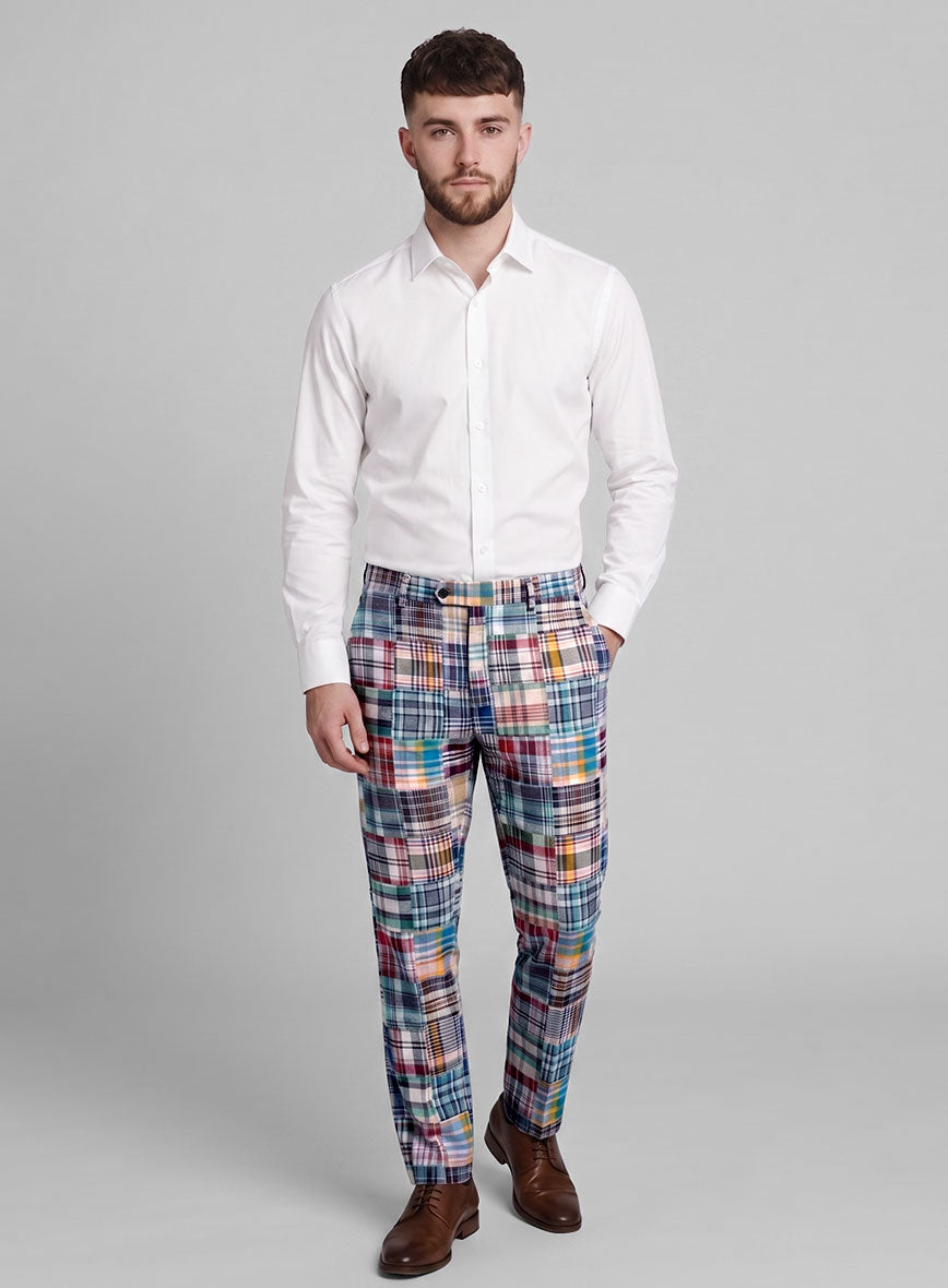 Madras Patchwork Pants - StudioSuits