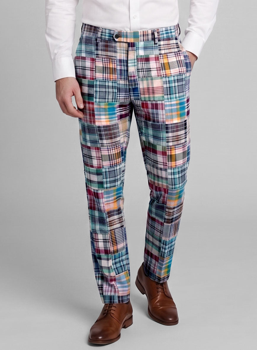 Madras Patchwork Pants - StudioSuits