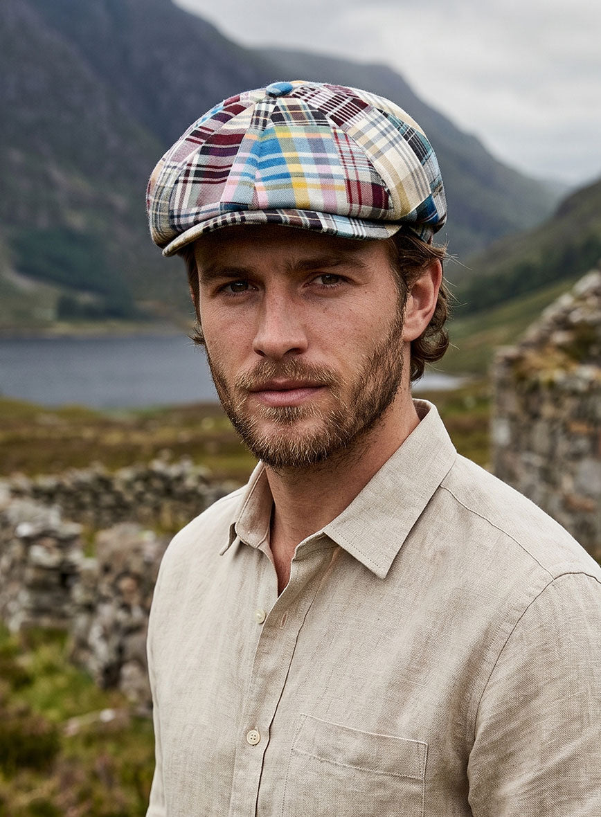 Madras Patchwork Newsboy Cap - StudioSuits