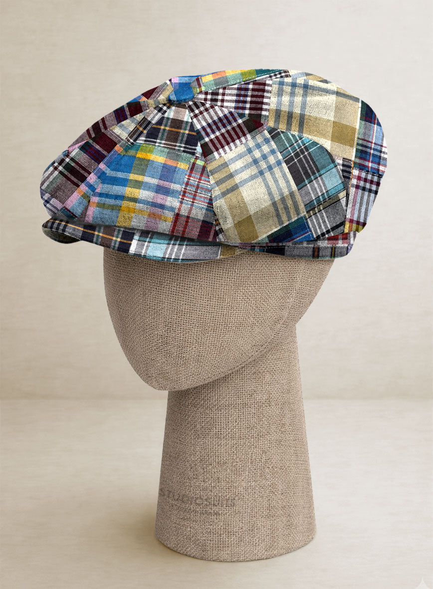 Madras Patchwork Newsboy Cap - StudioSuits