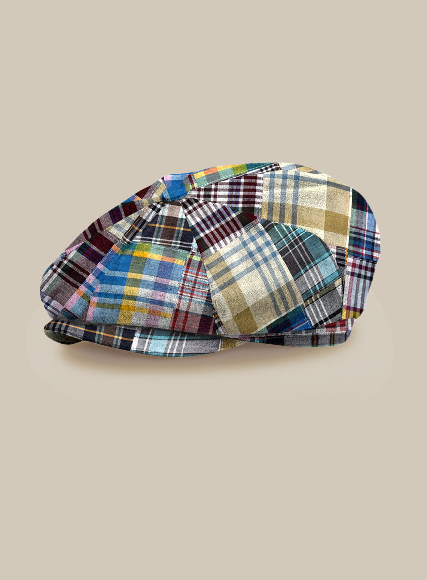 Madras Patchwork Newsboy Cap - StudioSuits