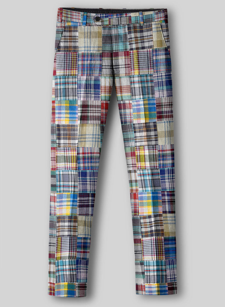 Madras Patchwork Pants - StudioSuits