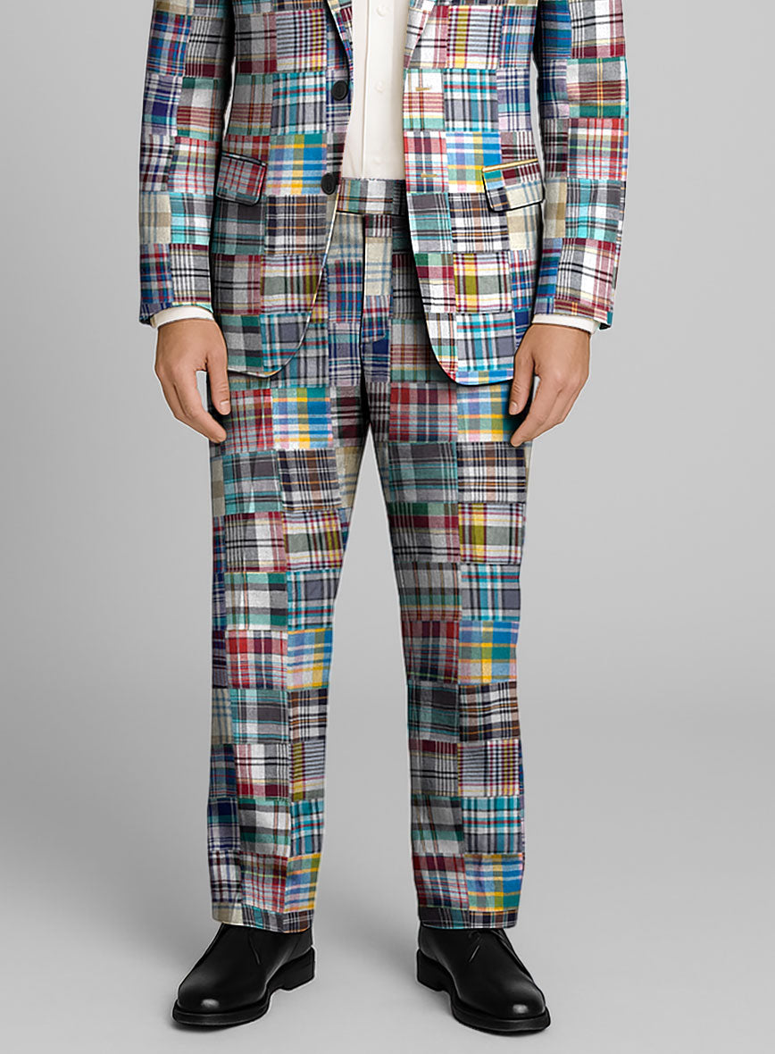 m*u様 check pattern patchwork trousers Madras Patchwork Pants – StudioSuits