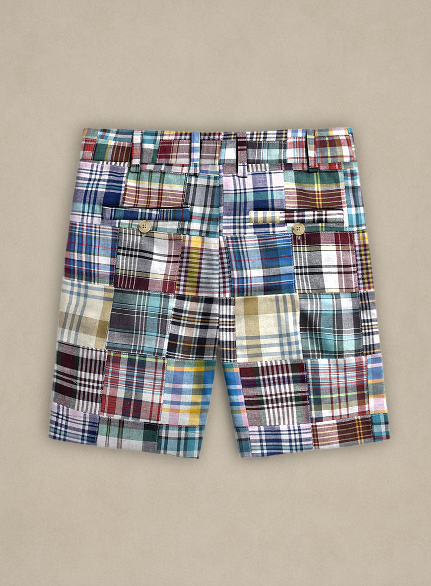 Madras Patchwork Shorts - StudioSuits