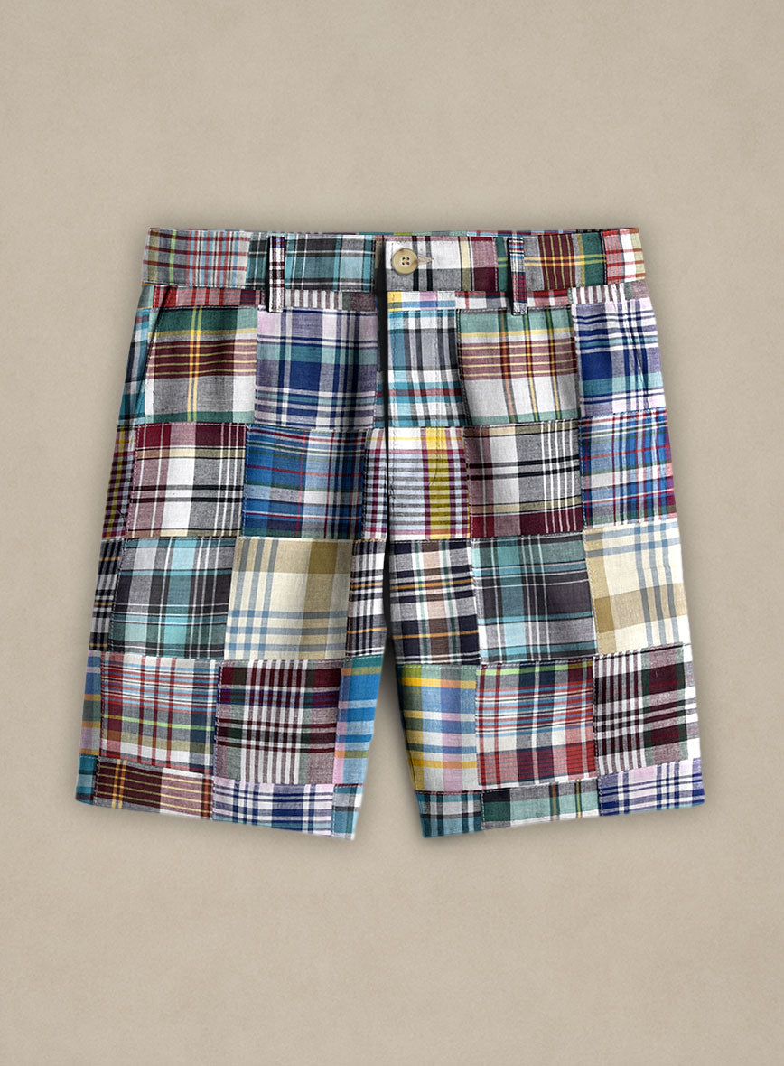 Madras Patchwork Shorts - StudioSuits