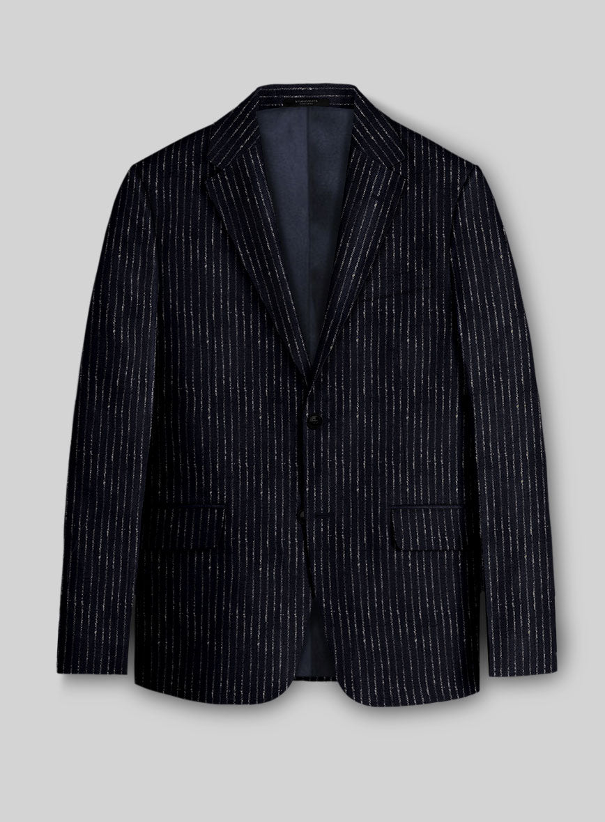 Maestro Abril Pinstripe Linen Wool Silk Jacket - StudioSuits