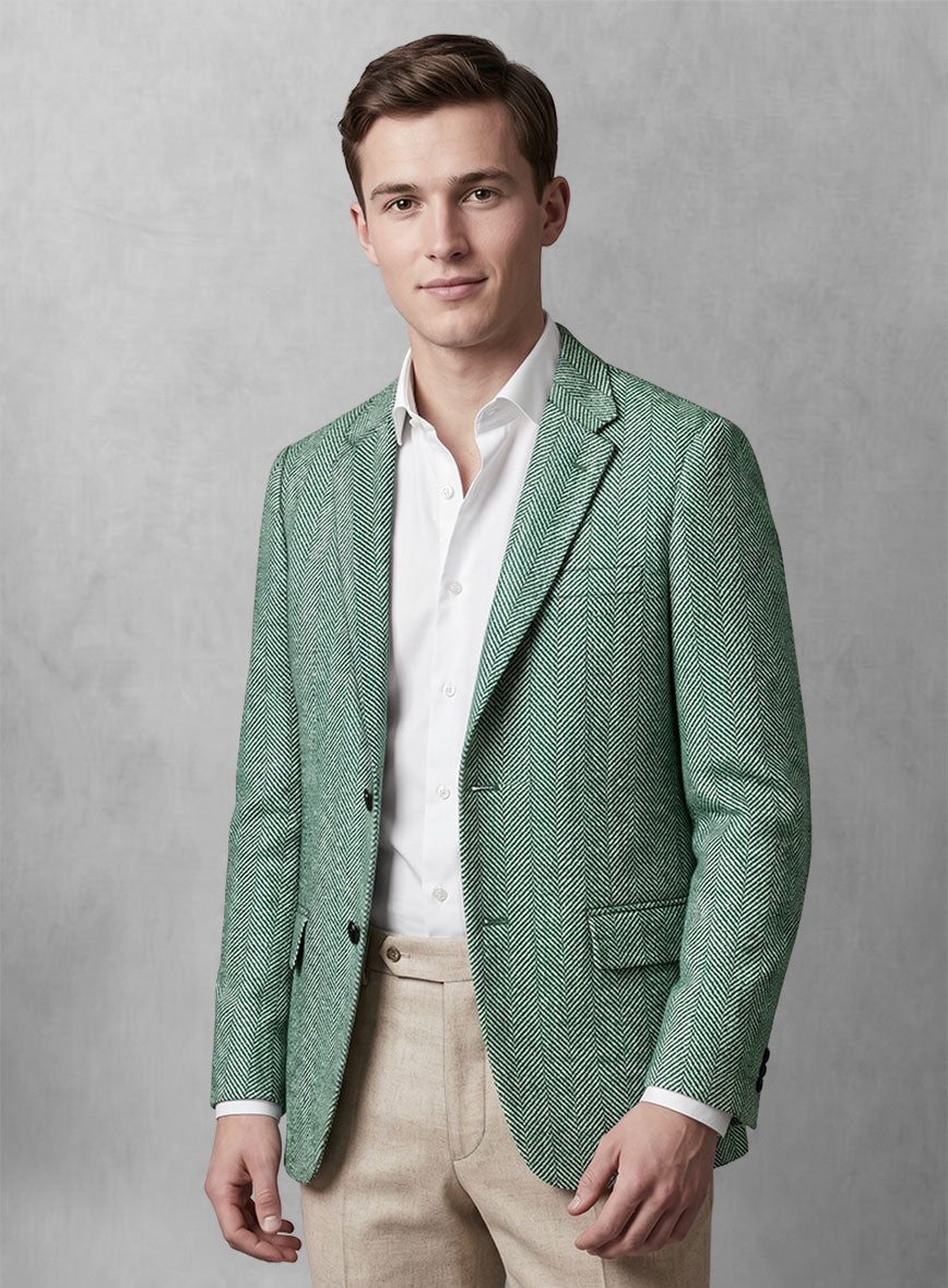 Maestro Liami Herringbone Silk Linen Cotton Jacket - StudioSuits