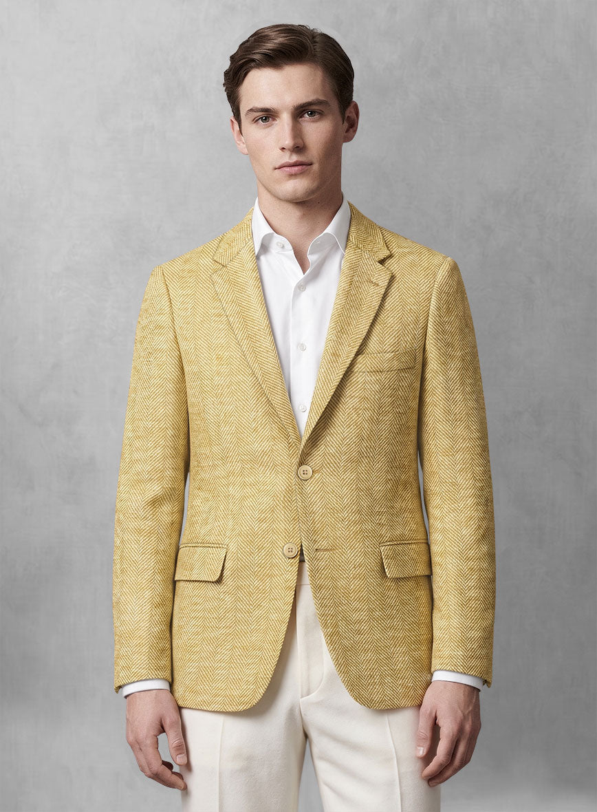 Maestro Narido Herringbone Silk Linen Cotton Jacket - StudioSuits
