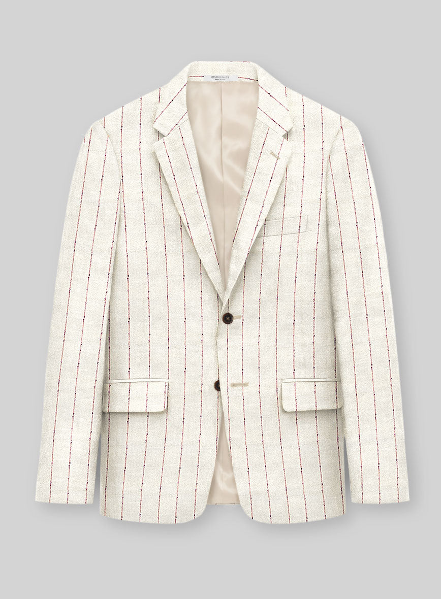 Maestro Trossi Purple Stripe Linen Wool Jacket - StudioSuits