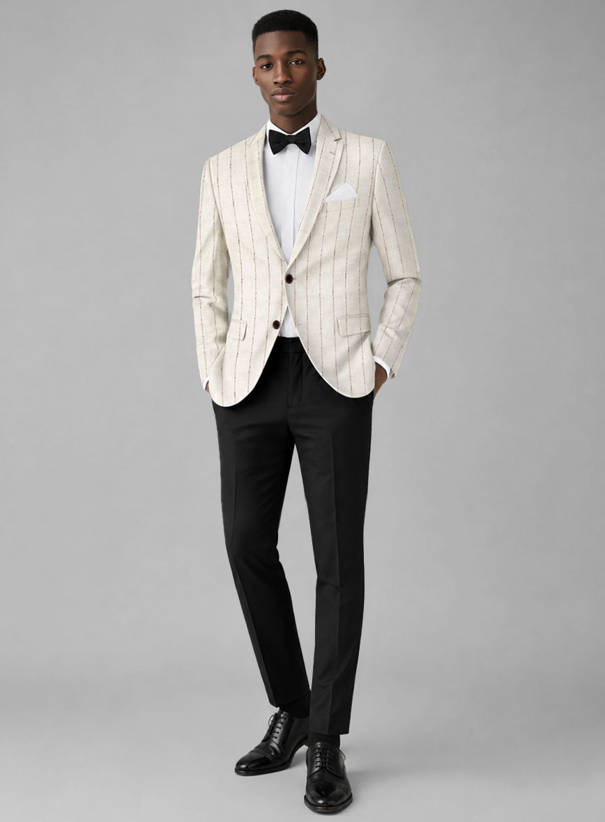 Maestro Trossi Purple Stripe Linen Wool Jacket - StudioSuits