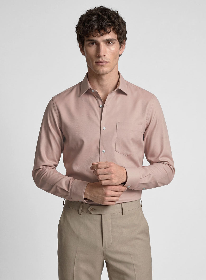 Man Pink Stretch Poplene Shirt - StudioSuits