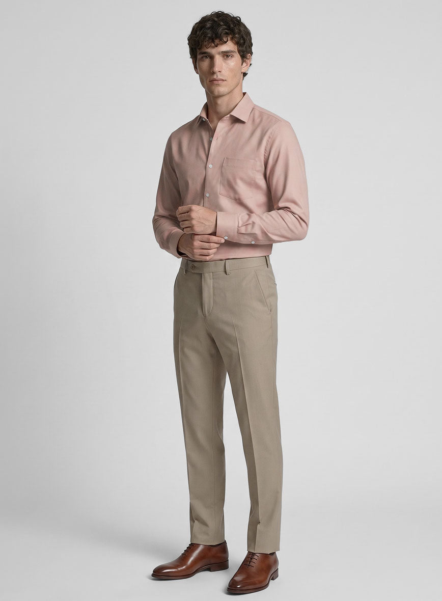 Man Pink Stretch Poplene Shirt - StudioSuits