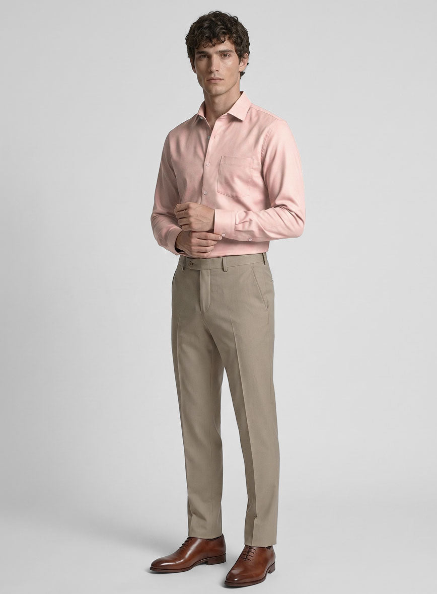Man Pink Stretch Poplene Shirt - StudioSuits
