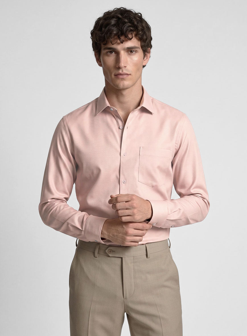 Man Pink Stretch Poplene Shirt - StudioSuits