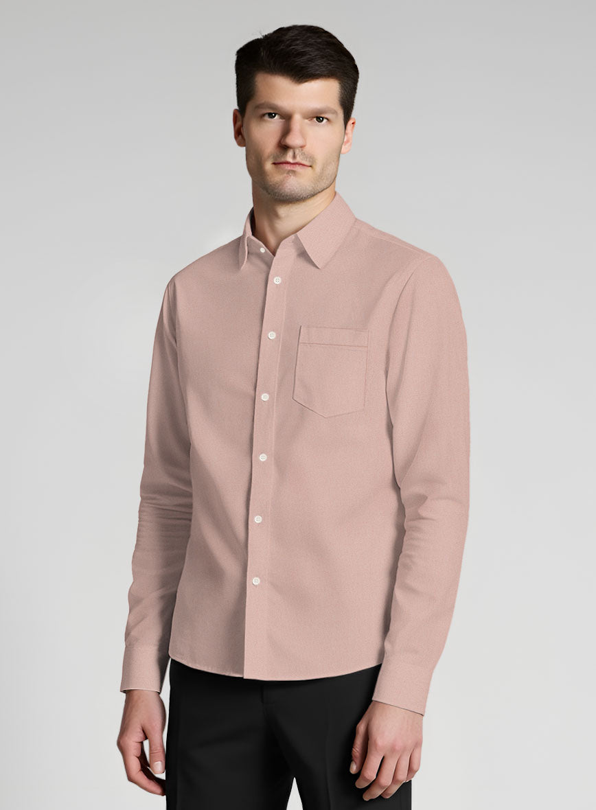 Man Pink Stretch Poplene Shirt - StudioSuits