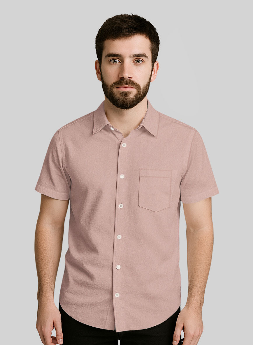 Man Pink Stretch Poplene Shirt - StudioSuits