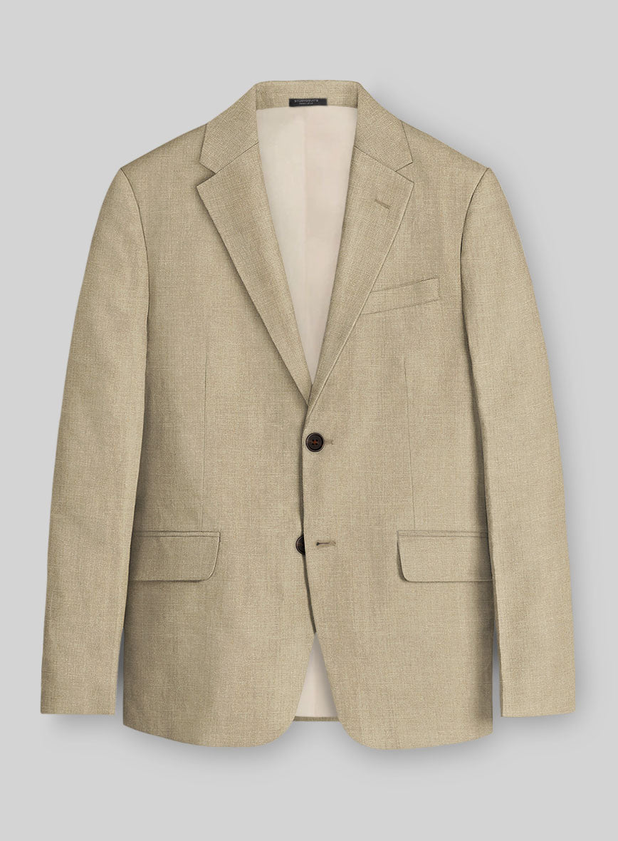 Maple Khaki Pure Linen Suit - StudioSuits