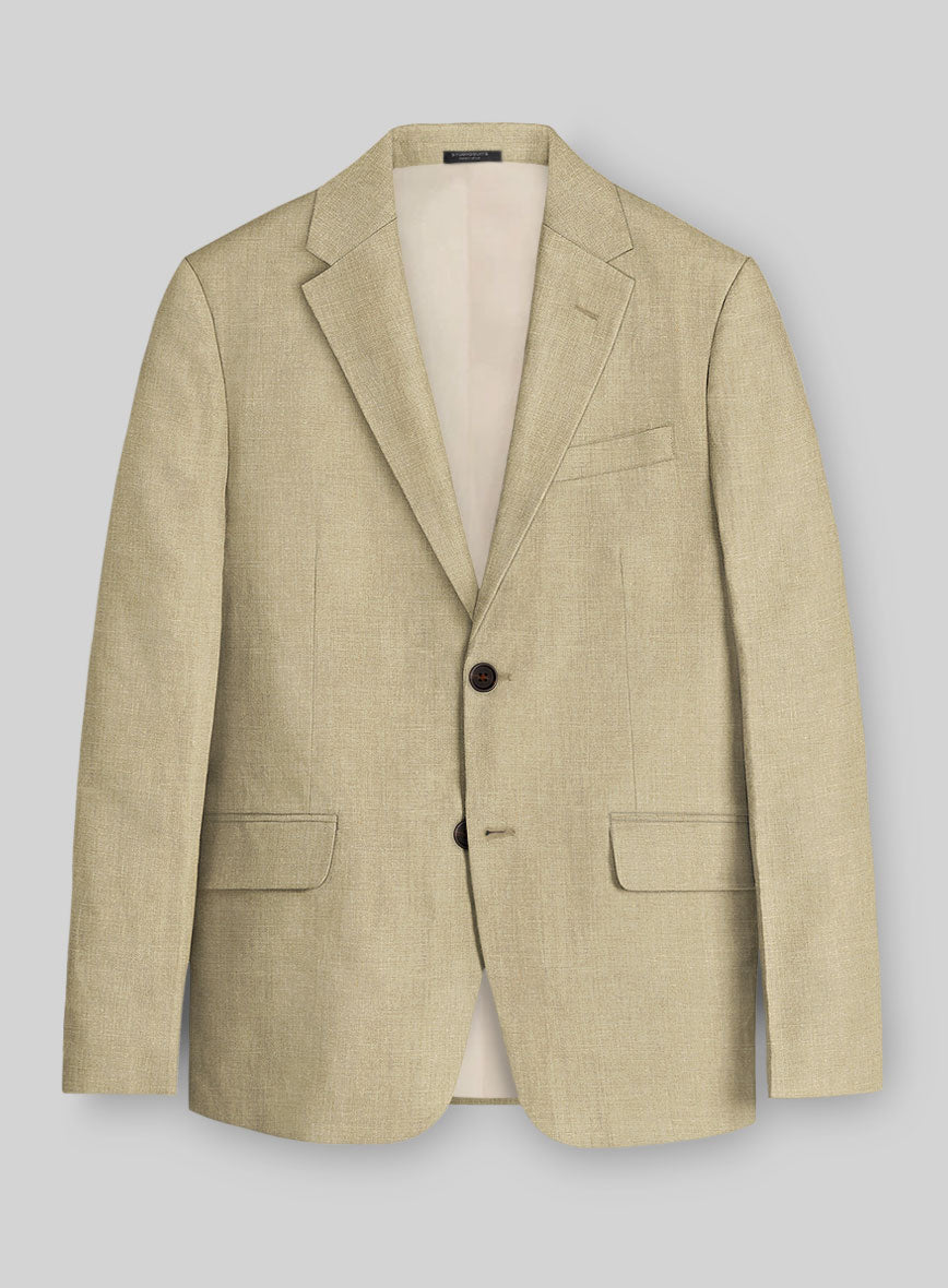 Maple Khaki Pure Linen Jacket - StudioSuits