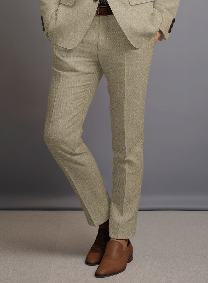 Maple Khaki Pure Linen Pants - StudioSuits