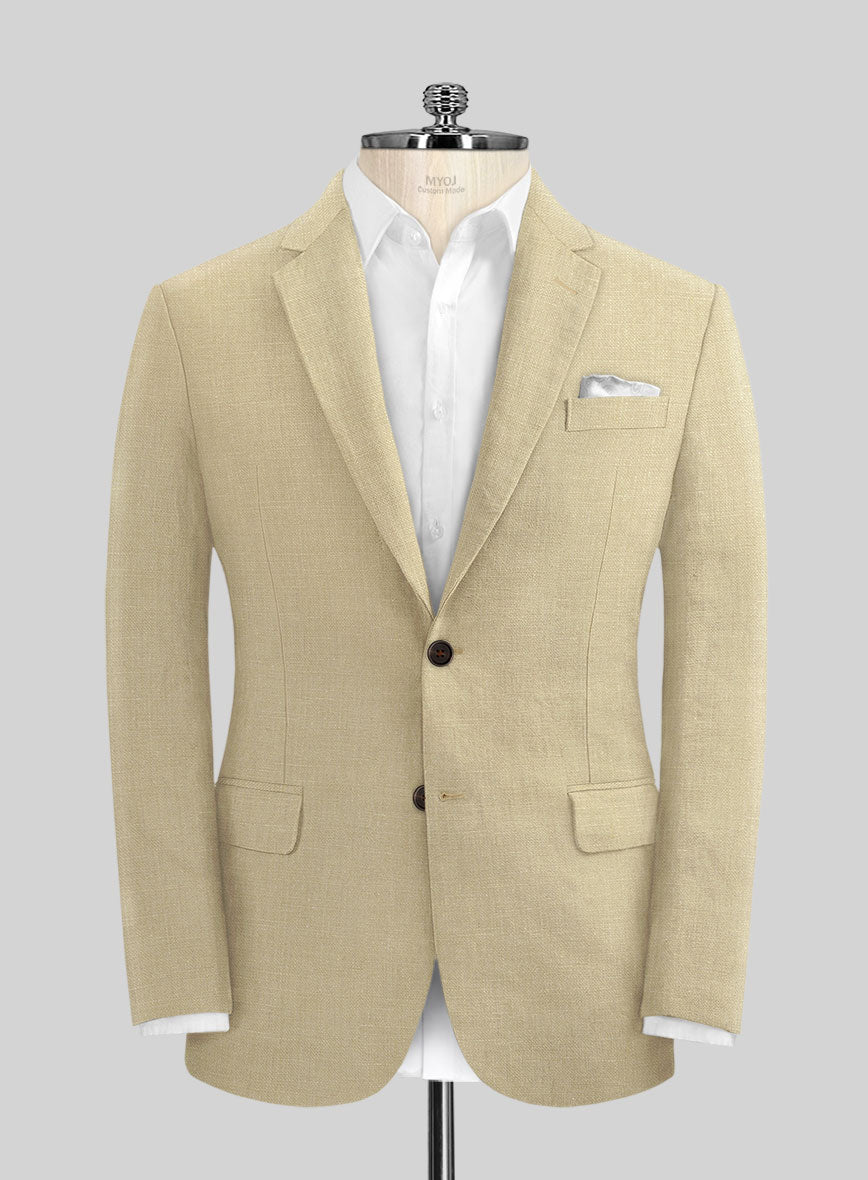 Maple Khaki Pure Linen Suit - StudioSuits