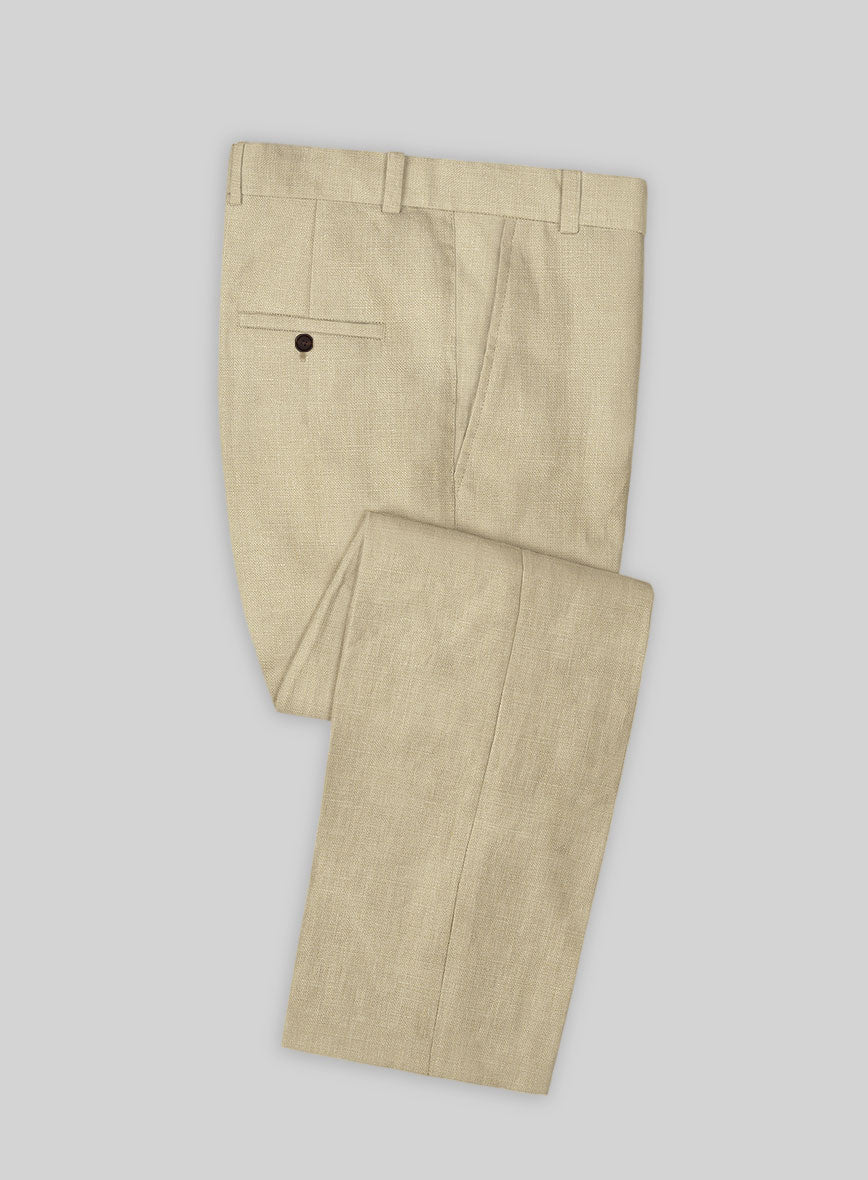 Maple Khaki Pure Linen Suit - StudioSuits