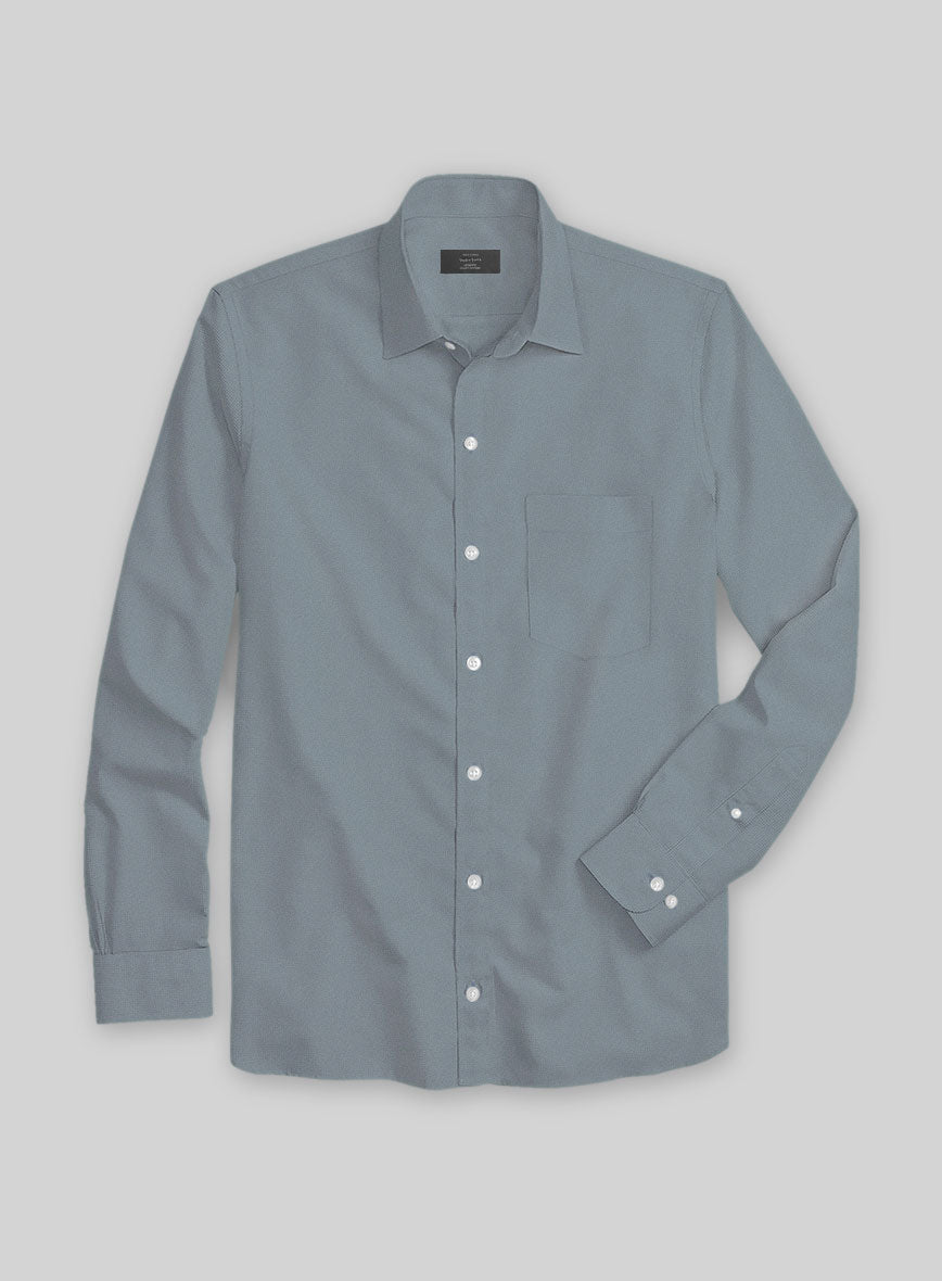 Marble Blue Stretch Poplene Shirt - StudioSuits