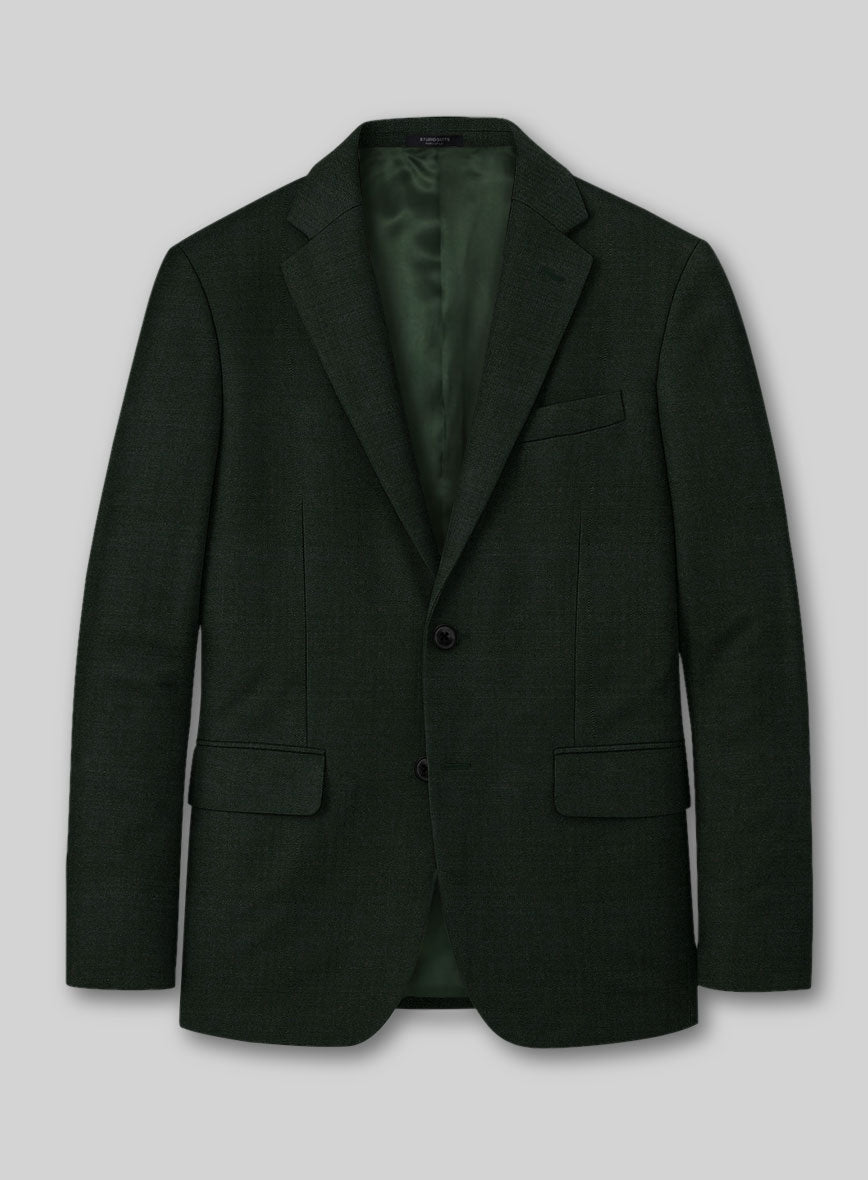 Marco Stretch Dark Green Wool Jacket - StudioSuits