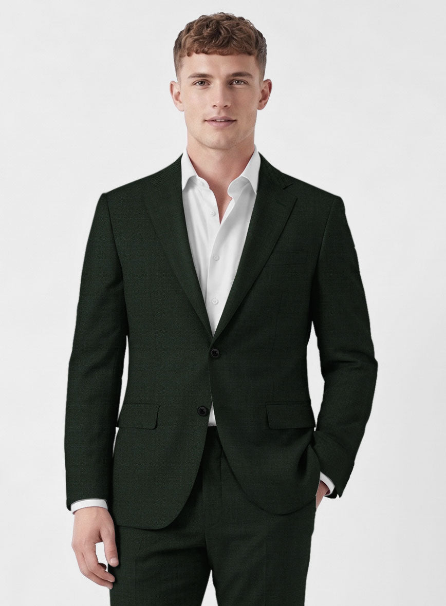 Marco Stretch Dark Green Wool Jacket - StudioSuits