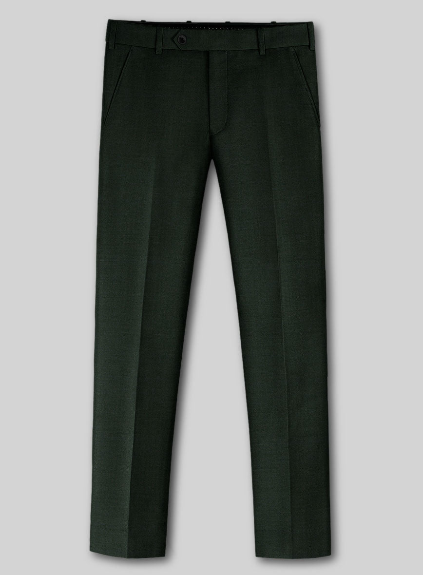 Marco Stretch Dark Green Wool Pants - StudioSuits