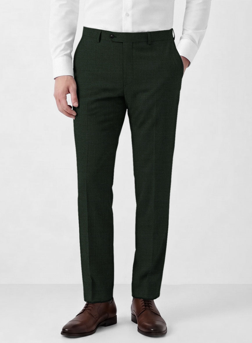 Marco Stretch Dark Green Wool Pants - StudioSuits